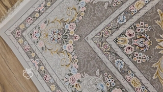 فرش 1200شانه  طرح افشار نقره ای کلکسیون پگاه کد010