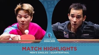 مسابقه پینگ پنگ هوگو کالدرانو در مقابل آن جه هیون | قهرمانی جهان 2025