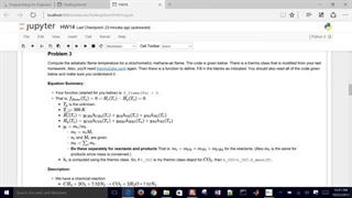 Adiabatic Flame Temperature in Python