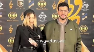 رونمایی امیرحسین قیاسی از همسرش در جشن حافظ