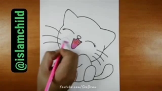 58. آموزش سوره مجادله - آموزش نقاشی همراه با پخش سوره های قرآن - نقاشی گربه