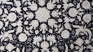 فرش 1200 شانه تراکم 3600 کد E132057 کلاسیک سرمه ای طلاکوب فرش متحد آسیا - اقساط تا سال 1410