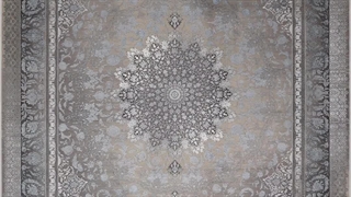 فرش 1200 شانه تراکم 3600 کد E131090 مدرن نقره ای آبی فرش متحد آسیا - اقساط تا سال 1410