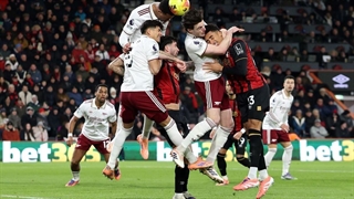 گل دوم آرسنال به بورنموث (دکلان رایس)